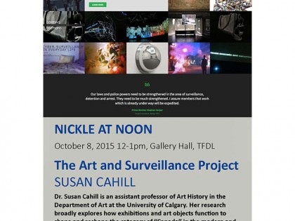 Public talk: Art & Surveillance in Canada at the Nickle Gallery (Calgary)