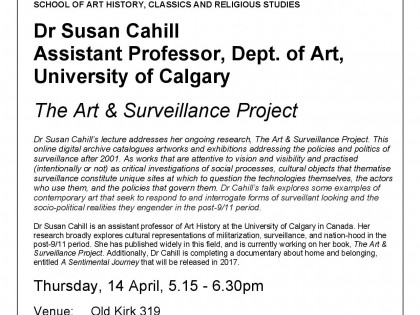 Public talk: The Art & Surveillance Project at Victoria University of Wellington (New Zealand)